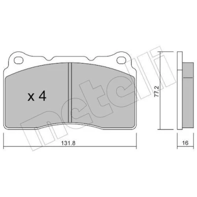 Imagem de METELLI 22 0288 1 Jogo de pastilhas para travão disco excl. contacto aviso desgaste RENAULT: MEGANE 3 Coupe, VOLVO: V70 2, S60 I