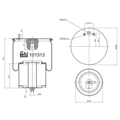 Imagem de FEBI BILSTEIN 101313 Fole, suspensão pneumática