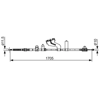 Imagem de BOSCH 1 987 482 654 Cabo de Freio Mão 1705mm