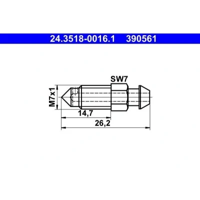 Imagem de ATE 24.3518 0016.1 Válvula/parafuso de purga ar