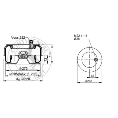 Imagem de CONTITECH AIR SPRING SK 175 602 P01 Fole, suspensão pneumática