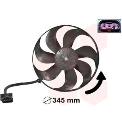 Imagem de VAN WEZEL 5888744 Ventilador de Radiador 345 12 250/60 VOLKSWAGEN: Golf 4, 4 Variant, Lupo / 3L, SEAT: Leon I Hatchback, Toledo 2 Limousine