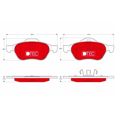 Imagem de TRW DTEC COTEC GDB1540DTE Jogo de pastilhas para travão disco não preparado indicador aviso desgaste RENAULT: LAGUNA 2 Grandtour