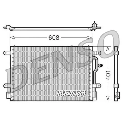 Imagem de DENSO DCN02012 Condensador sem secador 608x401x16 R 134a 608 AUDI: A4 B6 Avant, Sedan, A6 C5 SEAT: Exeo ST