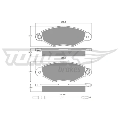 Imagem de TOMEX brakes TX 11 751 Jogo de pastilhas para travão disco Eixo dianteiro incl. contacto aviso desgaste com acessórios
