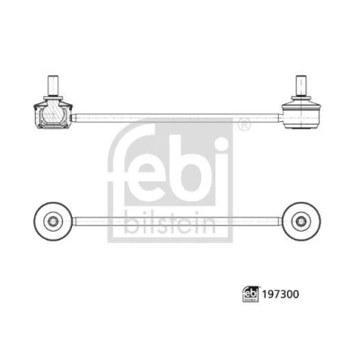 Imagem de FEBI BILSTEIN 197300 barra / escora, estabilizadora Eixo dianteiro, lado esquerdo 323mm M10 x 1,5 com porcas Aço