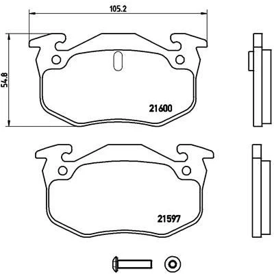 Imagem de BREMBO P 68 018 Jogo de pastilhas para travão disco preparado indicador aviso desgaste com parafusos pinça sem acessórios