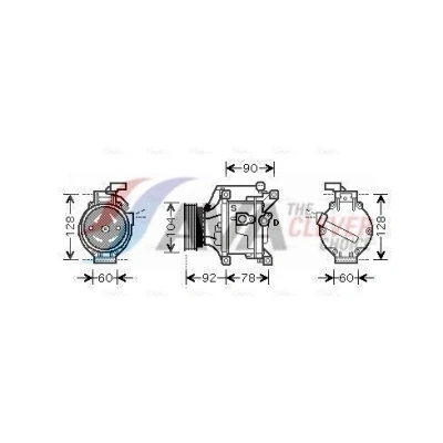 Imagem de AVA COOLING SYSTEMS TOAK446 compressor SC5A06C 12V PAG 46 R134a com óleo de