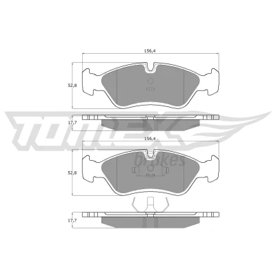 Imagem de TOMEX brakes TX 10 68 Jogo de pastilhas para travão disco Eixo dianteiro preparado indicador aviso desgaste OPEL: Astra F Caravan