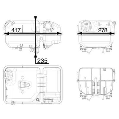 Imagem de MAHLE ORIGINAL CRT 237 000P Depósito de Compensação Refrigerante com tampa, sem sensor