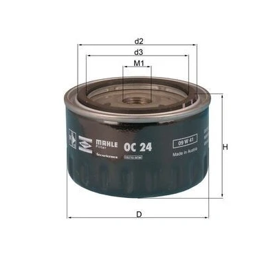 Imagem de MAHLE ORIGINAL OC 24 Filtro de óleo com uma válvula retenção aparafusado RENAULT: 5 Hatchback, 12 Sedan
