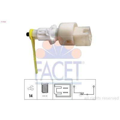 Imagem de FACET 7.1153 Interruptor de luz stop mecânico Made in Italy OE Equivalent FIAT: Punto II Hatchback
