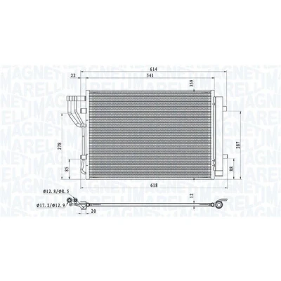 Imagem de MAGNETI MARELLI 350203805000 Condensador com secador 525x359x12 359 525 12 KIA: Venga