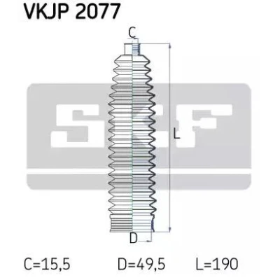 Imagem de SKF VKJP 2077 Jogo de foles, direcção Termoplástico AUDI: A3 Sportback, TT Coupe, Hatchback, VOLKSWAGEN: Passat CC, B8 Variant, Scirocco III