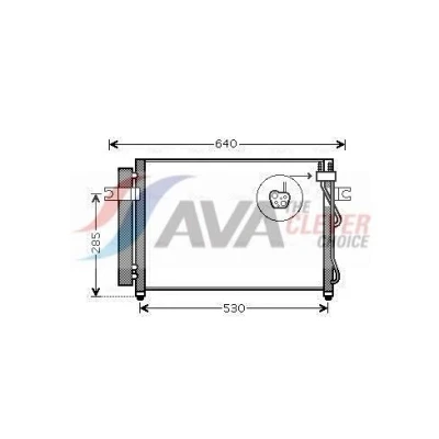 Imagem de AVA COOLING SYSTEMS HY5195D Condensador com enchimento de azoto secador 14,2mm 9,4mm Alumínio 550mm R134a, R1234yf