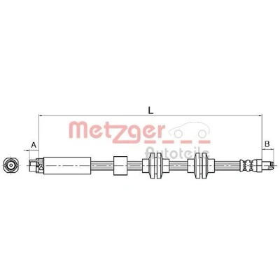 Imagem de METZGER 4110143 Mangueira de Travão 524 BMW: 3 Touring, 1 Hatchback, Sedan