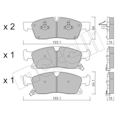 Imagem de METELLI 22 0927 0 Jogo de pastilhas para travão disco com avisador sonoro desgaste JEEP: GRAND CHEROKEE 4