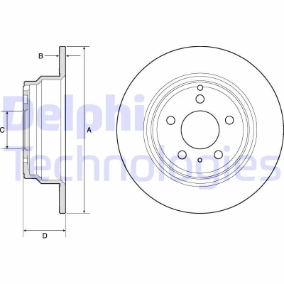 Imagem de DELPHI BG2842 Disco de travão 295 10 5 cheio oleado não tratado sem o rolamento da roda, anel sensor do ABS VOLVO: V70 I, 850 Carrinha, S70