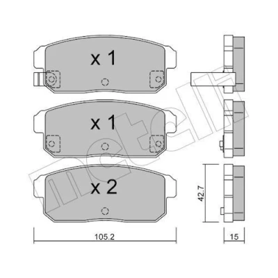 Imagem de METELLI 22 0733 0 Jogo de pastilhas para travão disco com avisador sonoro desgaste MAZDA: RX 8, SUZUKI: IGNIS 2