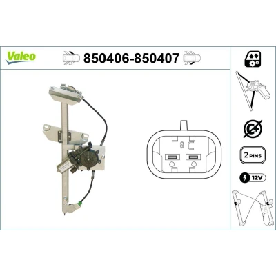 Imagem de Valeo Elevador de vidro à frente, lado esquerdo elétrico com motor sem função conforto 850406 TOYOTA: Avensis I Sedan, Carrinha