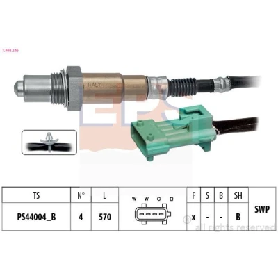 Imagem de EPS 1.998.246 Sonda lambda com material de fixação Made in Italy OE Equivalent aquecimento, plana, Rosca pré lubrificada