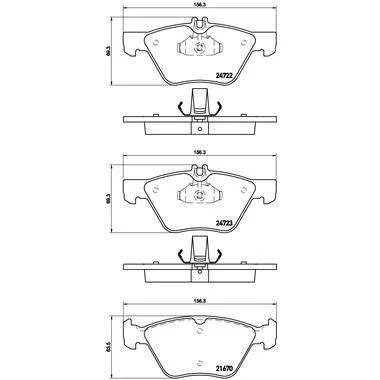 Imagem de BREMBO P 50 075 Jogo de pastilhas para travão disco preparado indicador aviso desgaste com grampo do êmbolo sem acessórios