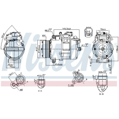 Imagem de NISSENS 890012 Compressor 7SEU17C 12 PAG 46 R 134a BMW: 3 Coupe, Sedan, Touring