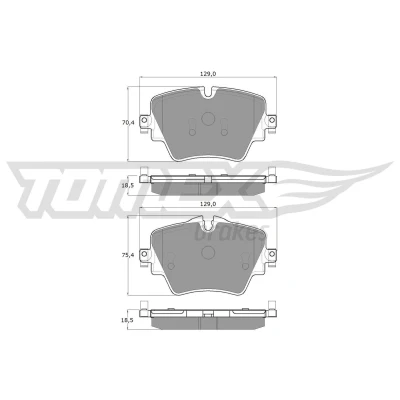 Imagem de TOMEX brakes TX 18 43 Jogo de pastilhas para travão disco Eixo dianteiro preparado indicador aviso desgaste BMW: 2 Gran Tourer