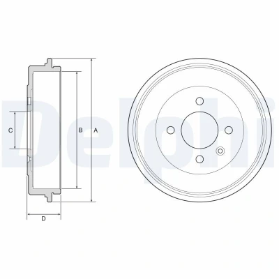 Imagem de DELPHI BF642 Tambor de Travão sem anel sensor do ABS, o rolamento da roda 247
