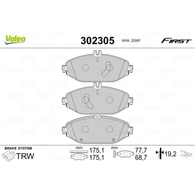 Imagem de VALEO 302305 Jogo de pastilhas para travão disco Eixo dianteiro excl. contacto aviso desgaste com chapa anti ruído