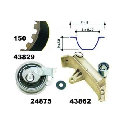 Imagem de MAPCO 23913 Jogo de correias dentadas 150 VOLKSWAGEN: Golf 4, Sharan I, Bora Sedan, SEAT: Leon I Hatchback, Alhambra AUDI: A3 Hatchback