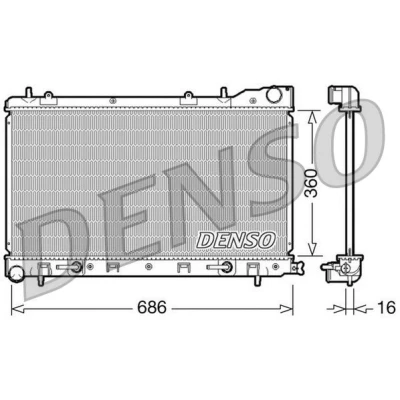 Imagem de DENSO Radiador, arrefecimento do motor Alumínio 360mm 686mm 16mm DRM36001