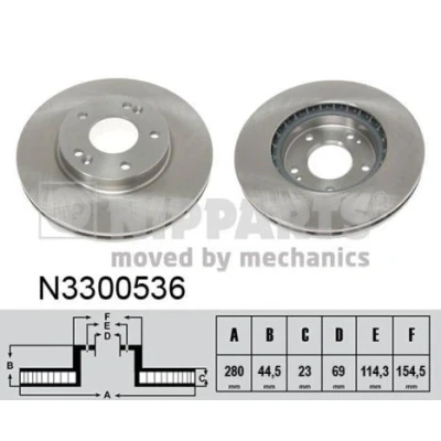 Imagem de NIPPARTS Disco de travão HYUNDAI: i30 III Hatchback, I Carrinha, Kauai SUV, KIA: cee‘d II Sportswagon, Ceed Hatchback N3300536 517122V000
