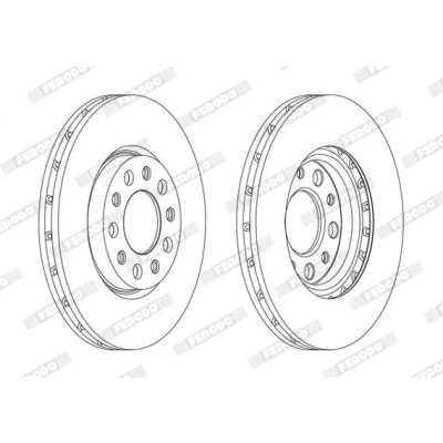 Imagem de FERODO PREMIER DDF1956C Disco de travão 281 26 5 ventilado revestido sem parafusos ALFA ROMEO: Giulietta Hatchback, JEEP: Renegade SUV