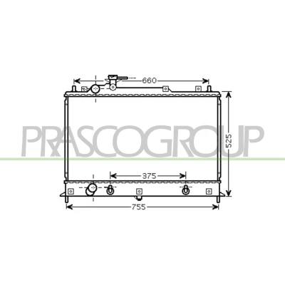 Imagem de PRASCO MZ802R001 Radiador, arrefecimento do motor Alumínio 449 755 31 Aletas de refrigeração soldadas