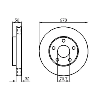 Imagem de BOSCH 0 986 478 486 Disco de travão 277,9 32,2 5 118 ventilado, interior ventilado oleado