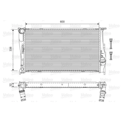 Imagem de VALEO 701601 Radiador, arrefecimento do motor Alumínio 338mm 600mm 32mm sem regulador líquido de refrigeração Aletas soldadas