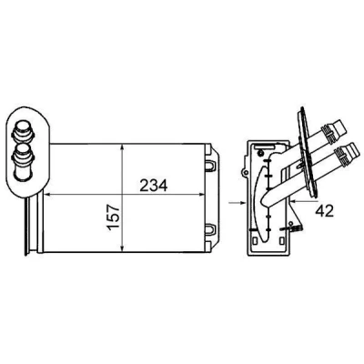 Imagem de MAHLE ORIGINAL AH 20 000S Radiador Quente VOLKSWAGEN: Golf 4 Variant, Bora Sedan, Cabrio, SEAT: Leon I Hatchback, Toledo 2 Limousine