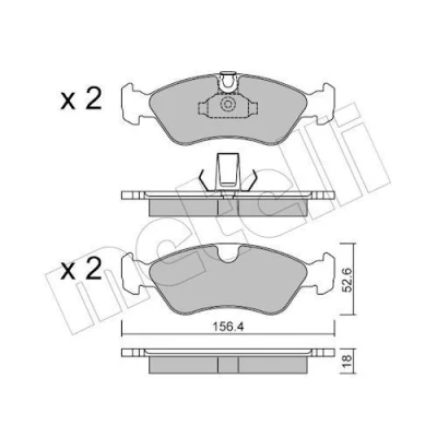 Imagem de METELLI 22 0208 0 Jogo de pastilhas para travão disco preparado indicador aviso desgaste OPEL: Astra F Sedan, CC