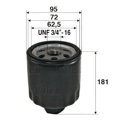 Imagem de VALEO 586056 Filtro de óleo UNF 3/4&quot; 16 aparafusado VOLKSWAGEN: Transporter 4 Bus, 4, LT 28 35 I Van, VOLVO: 960 Carrinha