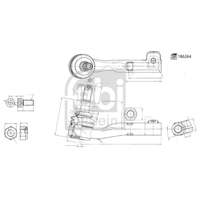 Imagem de FEBI BILSTEIN 186264 Rótula de direção Eixo dianteiro, lado esquerdo com porca segurança BMW: i4