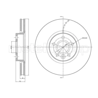 Imagem de METELLI Disco de travão VOLVO: V60 I, S60 II, XC70 II Carrinha, BMW: 3 Coupe, FORD: S Max Mk1, Galaxy Mk2 MPV 315,7mm 28,0mm 5 ventilado 23 1181C