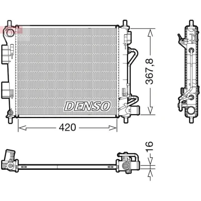Imagem de DENSO DRM41018 Radiador, arrefecimento do motor 420 388 16
