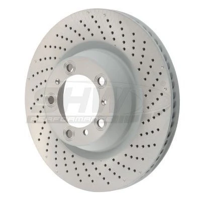 Imagem de SHW Performance PRR39970 Disco de travão Eixo traseiro direito 350 28 interior ventilado, perfurado/ondulado revestido alto carbono PORSCHE: 911 Coupe