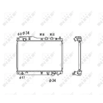 Imagem de NRF 53461 Radiador, arrefecimento do motor Alumínio 518 350 25 Aletas de refrigeração soldadas HONDA: CIVIC 7 Hatchback