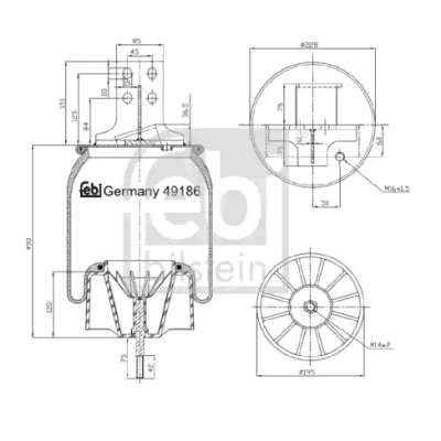 Imagem de Fole, mola pneumática FEBI BILSTEIN 49186