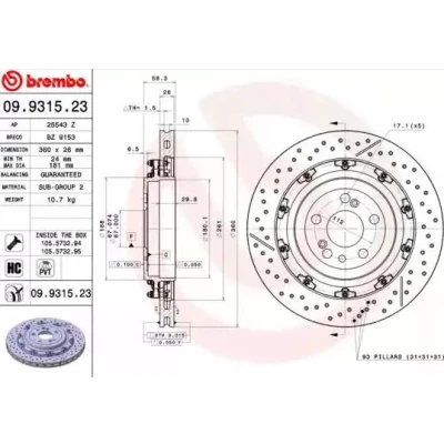 Imagem de BREMBO TWO PIECE FLOATING DISCS LINE 09.9315.23 Disco de travão MERCEDES BENZ: SL Cabrio