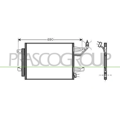 Imagem de PRASCO MB324C002 Condensador com secador 15 10 Alumínio 525 R 134a MITSUBISHI: COLT 6