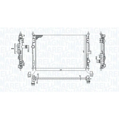 Imagem de MAGNETI MARELLI 350213199600 Radiador, arrefecimento do motor 650 408 16 Aletas de refrigeração soldadas PEUGEOT: 308 II Hatchback, SW 2