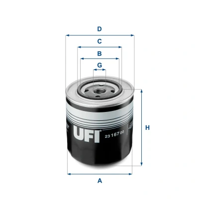 Imagem de UFI 24.126.00 Filtro de Combustível Cartucho filtrante 8 MITSUBISHI: Lancer 8, Grandis, Outlander 2 SUV